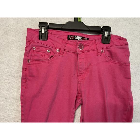 Rock Revolution Jeans Womens 28" Pink Skinny Stretch Denim 5 Pocket Pants - Picture 2 of 9